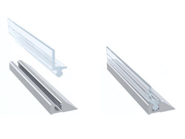 The aluminium water bar can be used on fully framed, semi-frameless and frameless shower screens 