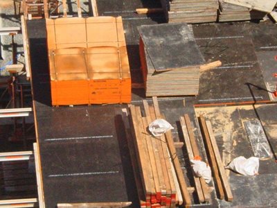 construction site of formwork plywood