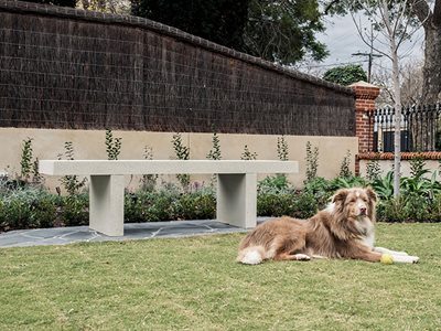 Dog Residential Back Garden Concrete Bench
