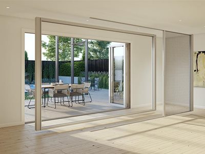 Internal view of Freedom retractable screens for large openings