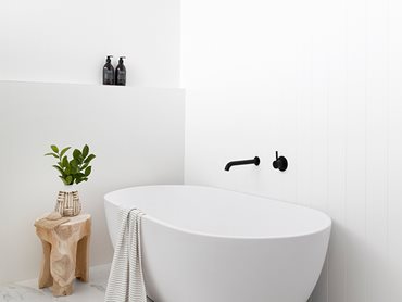 Easycraft White Bathroom with Black Tapware
