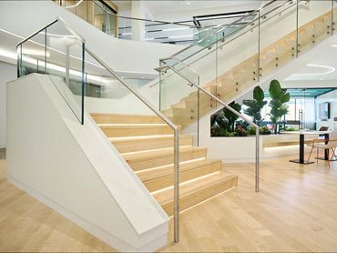 Glasshape’s signature TemperShield bent, tempered and laminated clear glass was used in the project