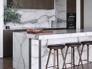 Infinity White Quartzite synergises all the elements of this space into an architectural masterpiece