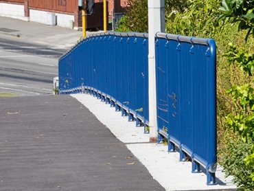 The balustrades were powdercoated in a unique blue colour