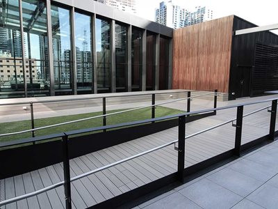 Outdure Qwickbuild modular decking system used for ramp