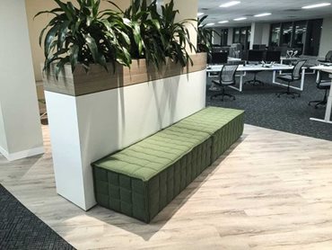 The RMS workspace provides a suite of sharing facilities, a variety of desk space in a mix of team desks, meeting rooms, stand-up meeting tables and sit to stand workstations