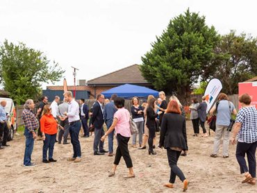 More than 35 people turned out for the PIF House Clayton sod turning event.