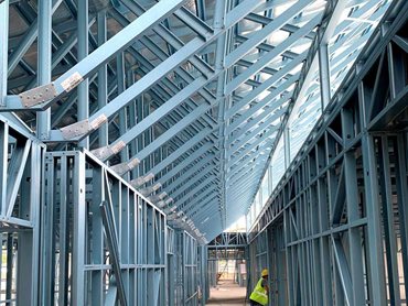 SBS' steel framing achieved the large spans and irregular shaped trusses