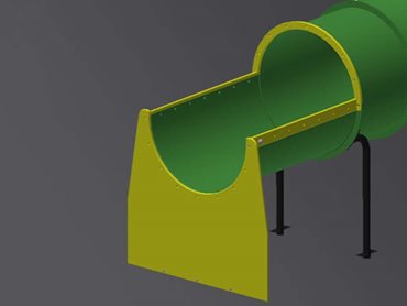 Playground equipment (slide) in yellow HDPE