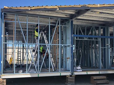 The prefabricated steel framing system provided a more economical solution 
