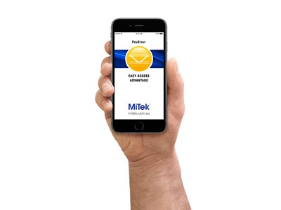 Mitek electronic catalogue app on iphone-interface