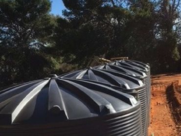 Rainwater tanks from Polymaster featuring an attractive Aussie corrugated profile 