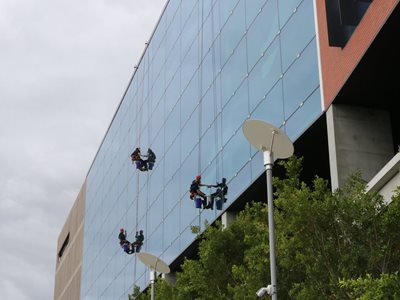 Sayfa Group Rigid Rail Systems Window Cleaners High Rise Commercial Building