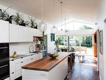The renovated kitchen at the Russell Vale Reno House (Photo by Petri Kurkaa)