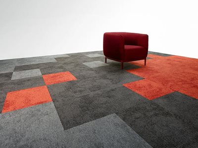 Signature Floors Pixel Grey and Orange Carpet Tiles