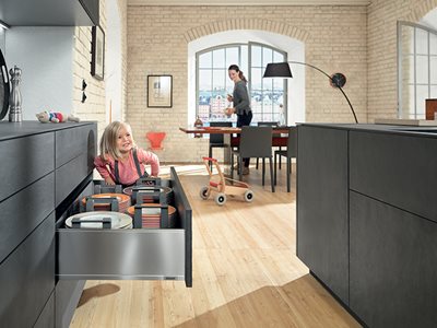 Blum LEGRABOX Drawer System Residential Kitchen Interior Family