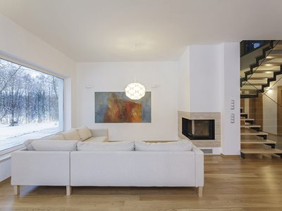 AGG Insulglass® White Modern Living Room Interior Insualted Glass Windows