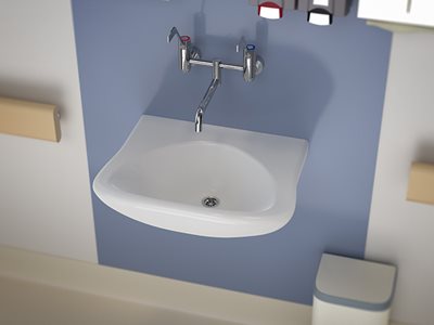 Caroma G Series+ Exposed Wall Sink Set Medical Basin Tapware