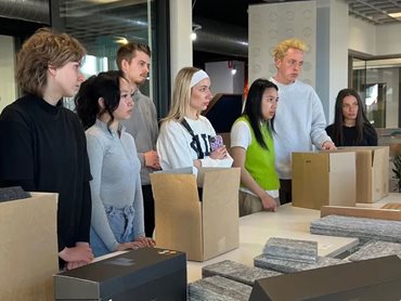 Autex Acoustics’ in-house design team walked the students through the process of working with Cube acoustic panels and Frontier ceiling system