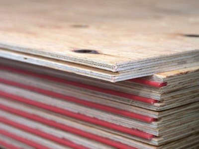 plywood flooring panels stack