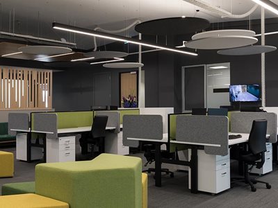 Autex Cove Slide-on Acoustic Divider Office Desk Grey