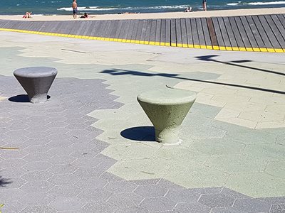 St Kilda Foreshore Coloured Concrete Stools