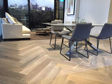 A herringbone floor is stylish, sophisticated and surprisingly, quite contemporary