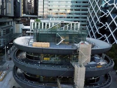 Aerial view of Outdure QwickBuild for Barangaroo House