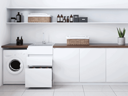 Laundry units and drawer solutions