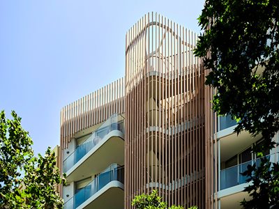 Covet Tall Apartment Block Timber Slat Facade