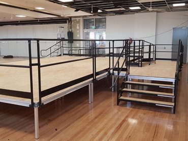 QUATTRO Stage, Ramp and Steps with Australian Standard Compliant Hand Rails 28.11.19