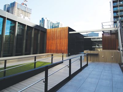 Outdoor view of Outdure decking system for Victoria Legal Aid