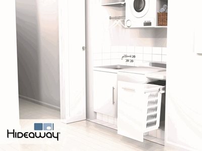 Hideaway Bins Hidden Storage Solutions for Laundries White