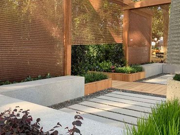 The Welcome Garden provided an open, inviting space that celebrated the synergy of organic and manmade elements 