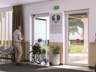 Assa Abloy SW200 Interior Entrance Of Elderly Home With Swing Door System