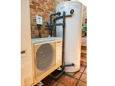 Panasonic Co2 Hot Water Heat Pump Red Brick