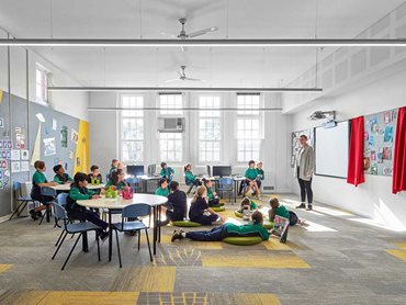 Various colours have been used in different learning spaces