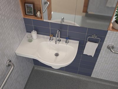 Caroma Care Collection Aged Care Bathroom Product Image Aerial View