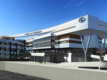 In the four-storey urban Lexus of Portland dealership, buyers will ‘Experience Amazing’ – Rendering provided by The Gravity Company, LLC