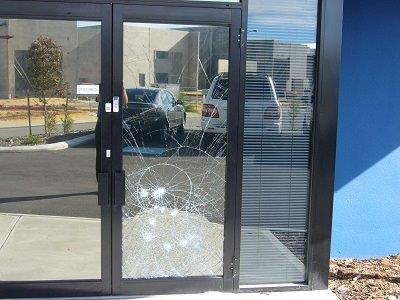 Shattered Glass Door Exterior View