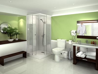 Saniflo SANIACCESS Macerator Pump Rendered Bathroom Interior