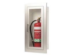 Architectural aluminium recessed fire extinguisher cabinet