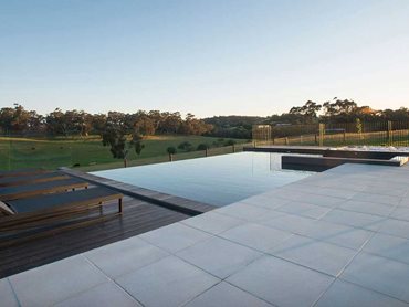 Anston paving and square edge pool coping in colour Vega (Photo: Longshot Images) 