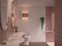 Colour for care bathrooms: Matching tapware, grab rails, showers and accessories