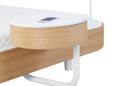 Corian bedside table with wireless charging