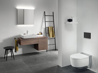 Geberit Tone-in-Tone Products in Modern Residential Bathroom Interior