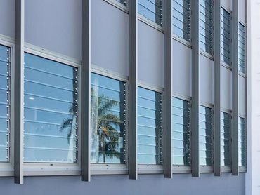 Solaire fixed louvres were installed on the façade to reduce the amount of direct sunlight and heat transfer
