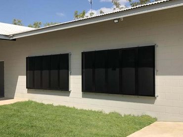 Alspec’s Invisi-Maxx stainless steel security screens have been installed to the windows and doors of the shelter. 