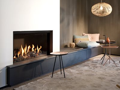 Schots Kalfire gas fireplace in living room interior