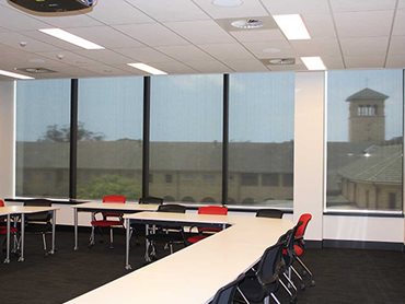The blinds were installed in the new buildings